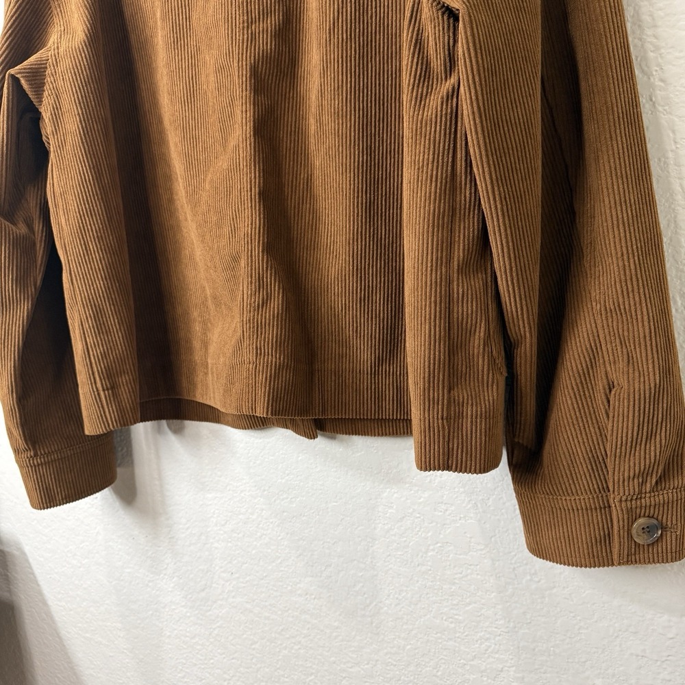 Avec Les Filles Brown Corduroy Boxy Jacket Flap Pockets Boho Minimalist LG EUC - Picture 7 of 9